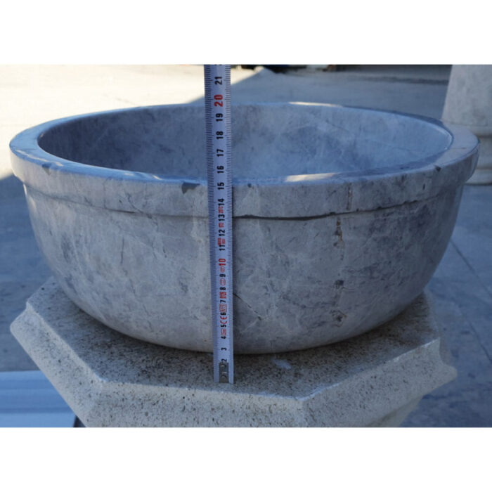 sirius silver marble vessel sink TMS15 side measure view 8b35b17a 0e6a 4ecf a4e8 5e7a8ba9487d