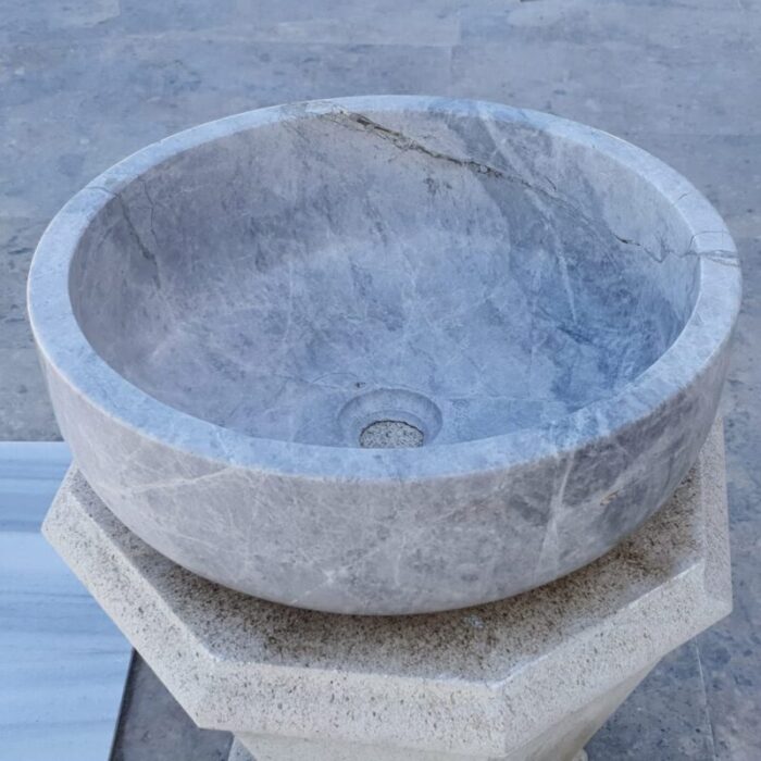 sirius silver marble vessel sink TMS20 angle view2