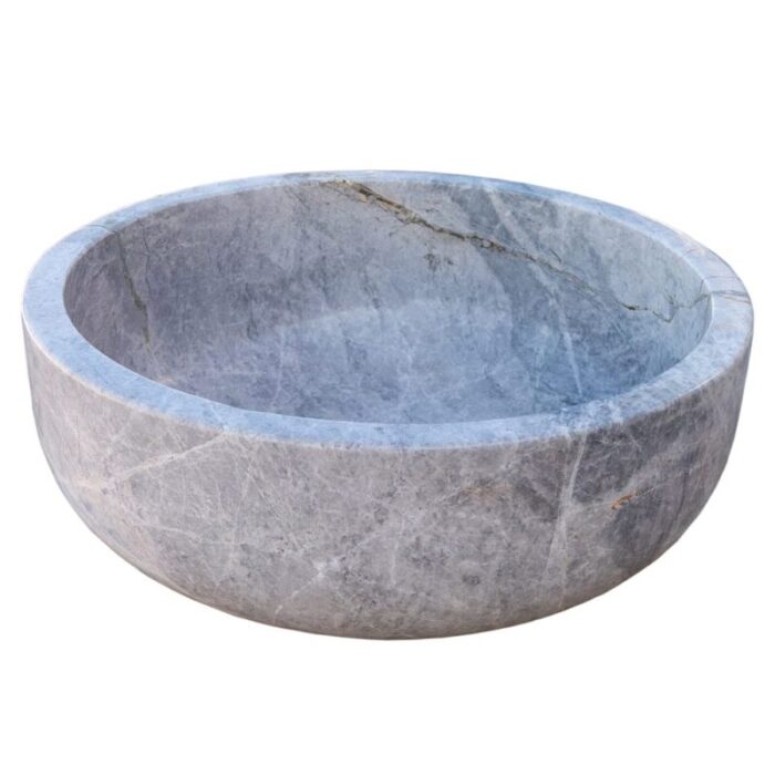 sirius silver marble vessel sink TMS20 side view