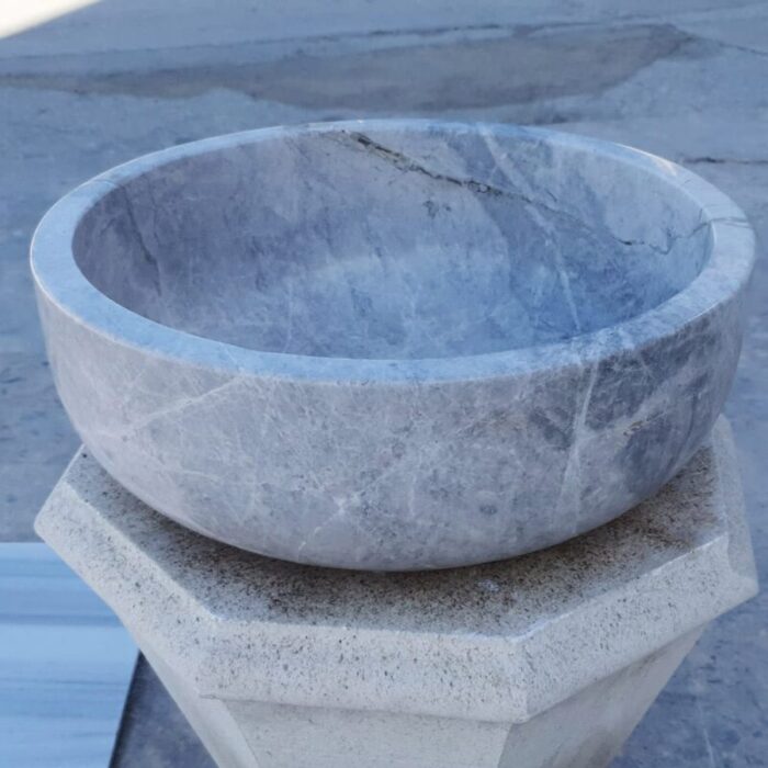 sirius silver marble vessel sink TMS20 side view2