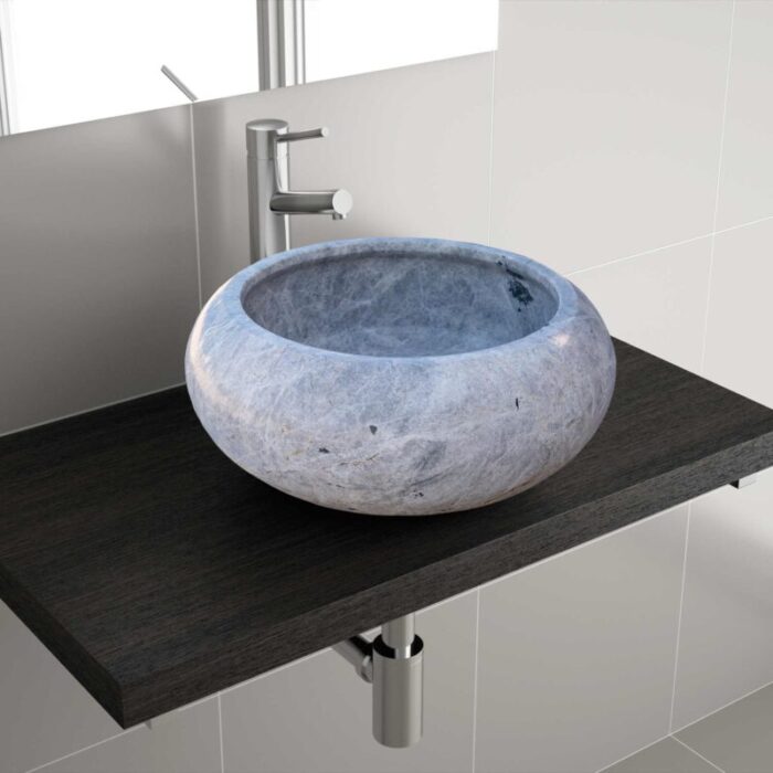 sirius silver marble vessel sink TMS21 bathroom view