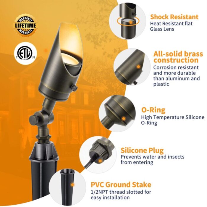 stretchable shroud mr16 brass landscape spotlight 2 external selling points