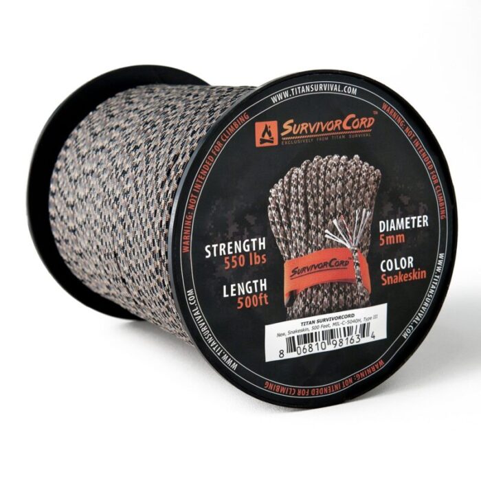 survivorcord snakeskin survivorcord titan survival 500 ft spool 225935