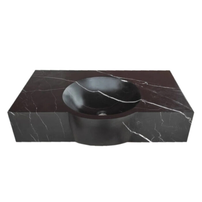 toros black bathroom vanity sink W17xL36xH polished side view