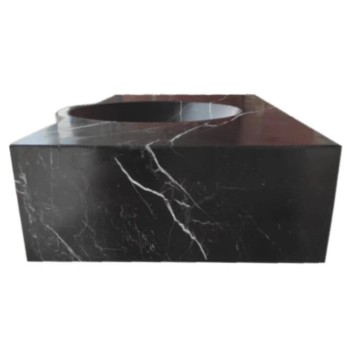 toros black bathroom vanity sink W17xL36xH polished side view2