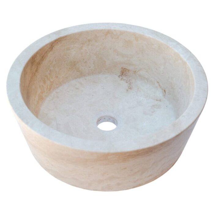 troia light travertine conical sink NTRSTC10 D16 H6 angle2 view