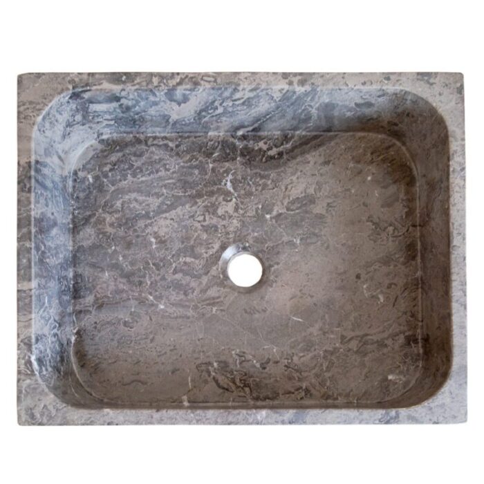 tundra gray marble farmhouse sink NTRVS14 W16 L19 3