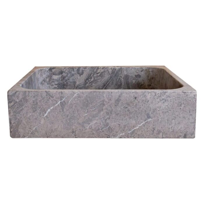 tundra gray marble farmhouse sink NTRVS14 W16 L19 5