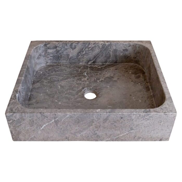 tundra gray marble farmhouse sink NTRVS14 W16 L19 9