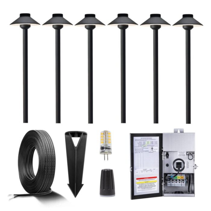 walkway lights kit 2401 black tf 6pcs