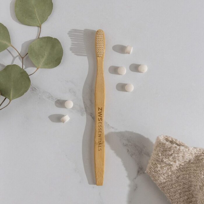 zero waste store 1 pack bamboo toothbrush adult zero waste toothbrush plastic free compostable castor bean bristles 30598072762479