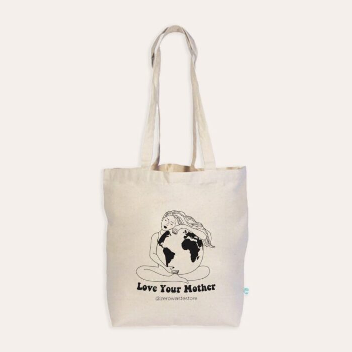 zero waste store black white love your mother organic tote bag 30039673765999