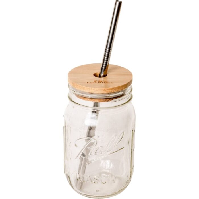 zerowastestore com regular mouth jar mason jar kit mason jar bamboo lid stainless steel straw 32968172535919