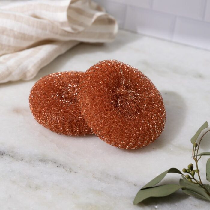 zws essentials 2 pack copper scrubber pot scrubber copper scourer plastic free pot scrubber 33159677935727