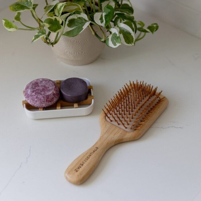 zws essentials bamboo hairbrush zero waste hair brush plastic free 100 bamboo compostable 31446009544815